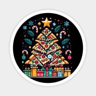 Xmas Tree with Pizza, Funny Pizza Lover Magnet